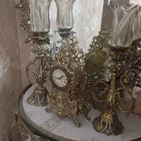 آیینه شمعدان تمام برنجی|بوفه، ویترین، کنسول|قدس, شهر‌قدس|دیوار