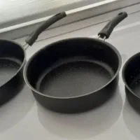 ماهی تابه سه تایی گرانیتی مشکی