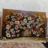 تابلو فرش دستبافت گل سبد عرضی ۹۰×۶۰|تابلو فرش|تبریز, |دیوار
