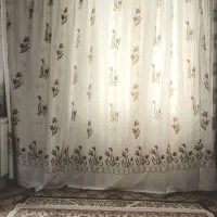 پرده گل گلی طرح دار جنس خوب
