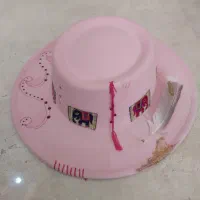 کلاه کابوی صورتی کاملا نو و سالم