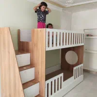 تخت دو طبقه تمام ام دی آف کورد چوب|تخت و سرویس خواب|سنندج, |دیوار