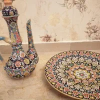 گلاب پاش و سینی سفالی طرج برجسته|صنایع دستی و سایر لوازم تزئینی|تهران, شهرک طالقانی|دیوار