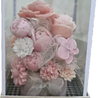 باکس شمع گل  تزیینی  گیفت متنوع اماده کادویی