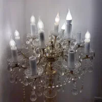 لوستر کریستال ۱۲ شاخه ،آباژور ایستاده آنتیک|لوستر و چراغ آویز|تهران, نیروی هوایی (پیروزی)|دیوار