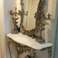 اینه کنسول شمعدان برنز سیاه قلم