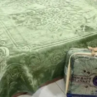 پتو گلباف دو نفره سبز یشمی