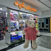 عروسک خرس لباس گل رز