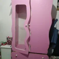 تخت خواب و کمد دخترانه صورتی