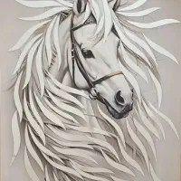 تابلو دکوراتیو اسب آینه‌ای برجسته دست‌ساز