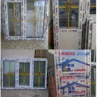 درب و پنجره دوجداره پیش ساخته pvc با شیشه دکوراتیو