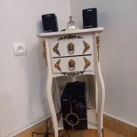 میز تلفن چوبی