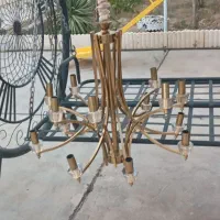 لوستر برنزی به همراه لامپ های ادیسونی