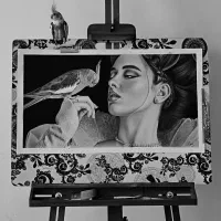 نقاشی چهره سیاه قلم