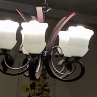 لوستر ۵ شاخه چوبی نو