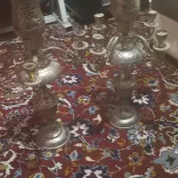 آینه شمعدان شمعدونی یک جفت شمدانی قدیمی|صنایع دستی و سایر لوازم تزئینی|محمدشهر, همایون ویلا|دیوار