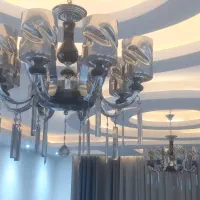 لوستر ۸ شعله برنج با سنگ طبیعی|لوستر و چراغ آویز|نظرآباد, نظرآباد|دیوار