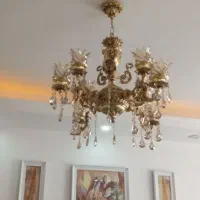 لوستر طرح دو گل طلایی شاهچراغ|لوستر و چراغ آویز|سبزوار, طبرسی (جعفرآباد)|دیوار