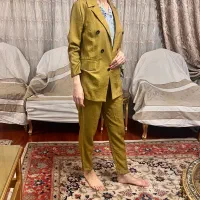 کت شلوار ست جنس نخی کرسپو خنک