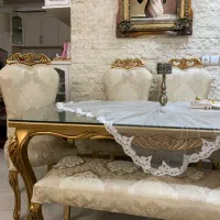 میز و صندلی شش نفره استیل تمام چوب فروش فوری|میز و صندلی غذاخوری|جویبار, |دیوار