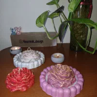 شمع دست‌ساز یلدا با زیره سنگ مصنوعی