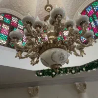 لوستر سرامیکی استیل چوبی