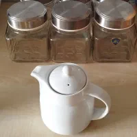 قوری بانکه شیشه حبوبات سطل زباله کارد چنگال کاردک