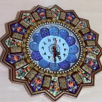 ساعت دیواری خاتم کاری طرح خورشیدی