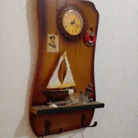 جاکلیدی دیواری ساعت دار چوبی