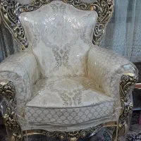 مبل سلطنتی تمام چوب  ورق طلا