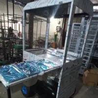 گاری‌آنتیک فلافلی ،چرخ‌های‌ رونده ،سلف‌سرویس استیل