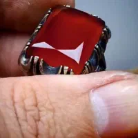 انگشتر نگین عقیق سرخ یمنی