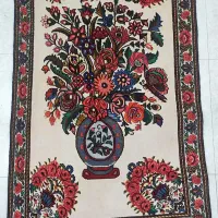 فرش دستبافت کرم گلدونی