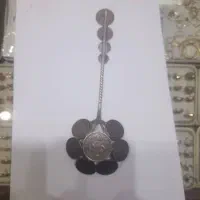 قاشق  سکه‌ای نقره  کار دست قدیمی