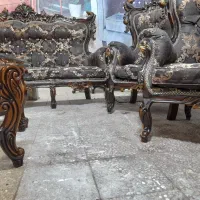 مدل خرچنگی ۹نفره با میز کامل چوب گردو|مبلمان خانگی و میز عسلی|قم, نیروگاه|دیوار