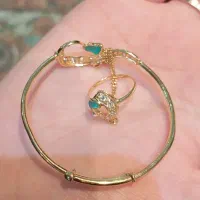 ست دستبند و انگشتر طلای ۱۸ عیار|جواهرات|رشت, فلسطین|دیوار