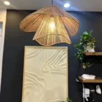 لوستر تک آویز مکرومه و رافیا بافت
