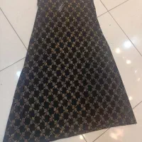 دامن مجلسی کشی مشکی و قهوه ای ریون