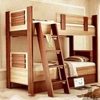 تخت دو طبقه سناتور تمام چوب|تخت و سرویس خواب|فردیس, |دیوار
