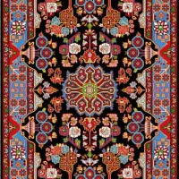 فرش نیمه بافت و دار با هم