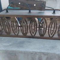 لوستر سه شاخه چوبی