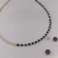 دستبند ترکیب مروارید اصل و سنگ|جواهرات|رشت, گلباغ نماز|دیوار