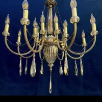 لوسترکریستالی تمام برنجی.بیست+بیست.شعله برنجlight6