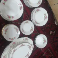 سرویس گل سرخی|ظروف سرو و پذیرایی|شیراز, هفت تنان|دیوار
