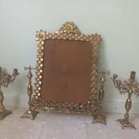 آیینه شمعدان برنجی قدیمی