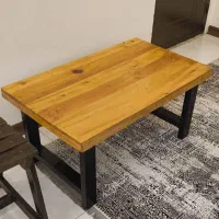 میز جلو مبلی و چهارپایه چوبی