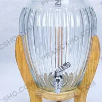 کلمن شیشه ای پایه چوبی کلاسیک