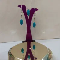 نیم ست نقره آویز نگین بادامی کد ۵۹۱|جواهرات|اصفهان, مولوی|دیوار
