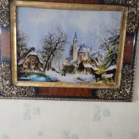 تابلو فرش دستباف زمستان کلیسا|تابلو فرش|همدان, |دیوار