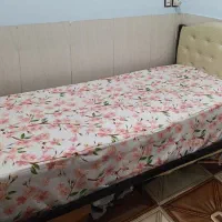تخت تک نفره فلزی + تشک طبی فنری